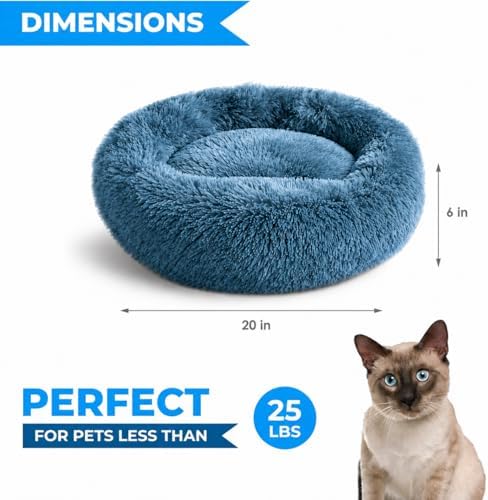 Whiskers & Friends Cat Beds for Indoor Cats & Small Dog, Fluffy Cat Bed - Image 2