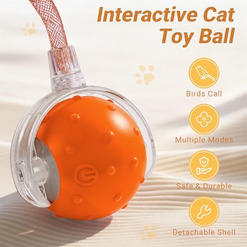 Interactive Cat Ball Toy, Motion Activated Electric Rechargeable Cat Toy - Image 2