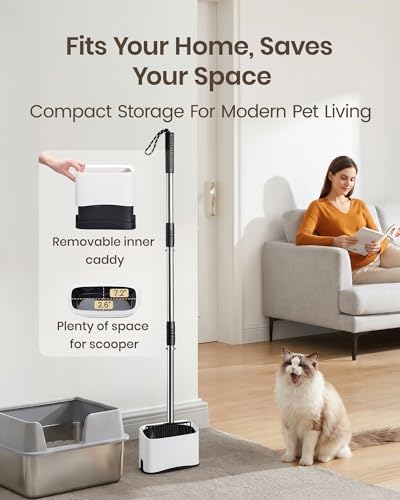 Cat Litter Scoop with Holder 43" Metal Litter Scooper with Stainless Steel Long Handle, Large Kitty Box Scooper Heavy Duty Deep Shovel for Fast Sifting, Dog Waste Scooops for Outside Pet Poop - Image 6