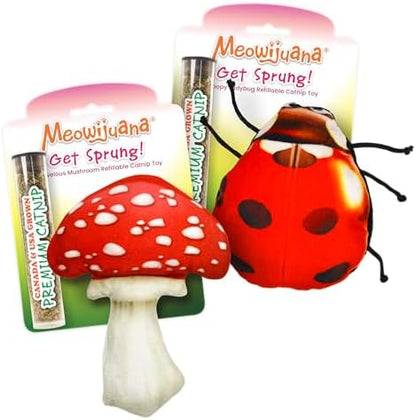 Meowijuana Get Sprung Refillable Cat Toy Bundle | Plush Catnip Toy, 2 Pack by Meowijuana