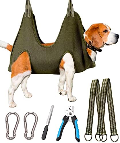 Kkiimatt Dog Grooming Hammock Harness for Medium-Large Size Dogs, Pet Grooming Hammock Dog Nail Hammock with Nail Clippers/Trimmer,Dog Sling Holder Helper for Nail Trimming/Clipping by Kkiimatt