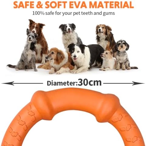 LaRoo Dog Ring Toy, Durable Soft Flying Disc, Thickened, Floatable Dog Chew Ring for Medium Large Dogs, Interactive Tug of War & Fetch Toy for Outdoor Training, Teeth Cleaning & Exercise (Orange) - Image 5