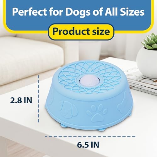 Slow Feeder Dog Bowls with Rolling Ball & Lick Mat for Dogs, Interactive Dog Enrichment Toy, Anti-Slip Puzzle Feeder for Yogurt, Bone Broth & Wet Food, Slow Eating Bowl for Small, Medium & Large Dogs - Image 5