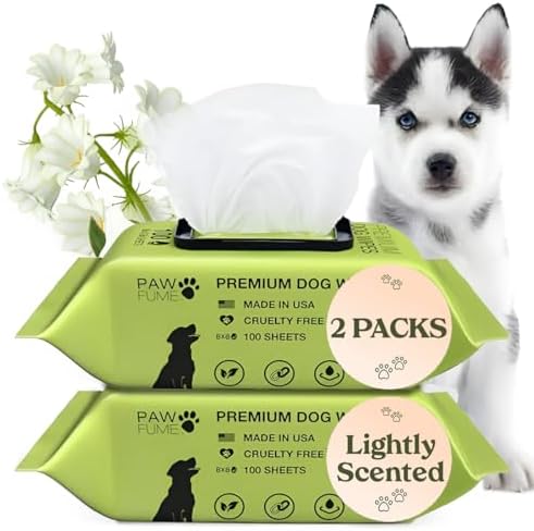 PAWFUME Dog Wipes, Unscented Pet Wipes, 2 Pack by Pawfume