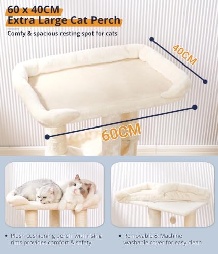 Happi N Pets Cat Tree, Cat Scratching Posts with Large Bed for Big Cats - Image 5