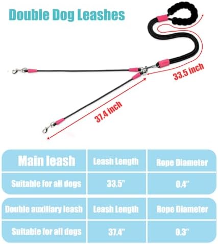 Double Dog Leash for Two Dogs Walking No Tangle Hands Free - Image 6