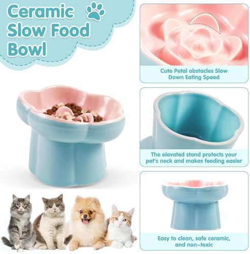 Cat Slow Feeder Bowl Set,1 Pcs Pastel Series Cat Plate for Dry and Wet Food - Image 6