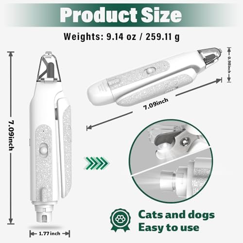 CATPICK 2-in-1 Cat & Dog Nail Clippers with Grinder and Dual LED Lights - Image 5