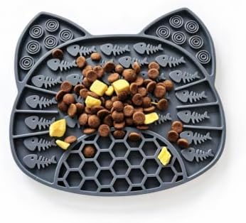 Lick Mat for Dogs and Cats, Anxiety Relief Licking Pad, Boredom Reducer, Snuffle Mat, Keeps Pets Busy, Perfect for Bathing and Grooming, 1 Pack (1Pack Darkgrey) by Sociplentycom