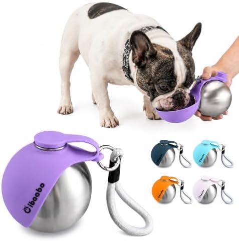 Cibaabo Portable Dog Water Bottle with Collapsible Silicone Bowl 10 oz by Cibaabo