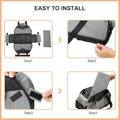 Center Console Dog Car Seat for Small Dogs with Mesh, Dog Booster Seat with Upgraded Safety Tethers, Detachable Washable Pet Car Seat Travel Bed Under 25lbs(Mesh) - Image 4