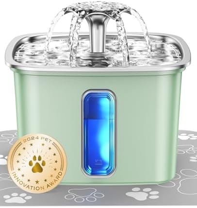 Veken Innovation Award Winner Stainless Steel Cat Water Fountain, 108oz by Veken