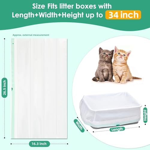 Robot Cat Litter Box Liners, 120 Count, 26" x 16", 2.8 MIL Thick - Image 2