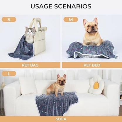 Luciphia 1 Pack 3 Blankets Super Soft Cute Dot Pattern Pet Blanket Flannel Throw for Dog Puppy Cat Small(23x16), Grey - Image 2