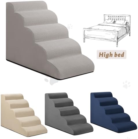 Aodisman Dog Stairs for High Bed,5-Step Pet Ramp for Small Dogs and Cats - Image 4