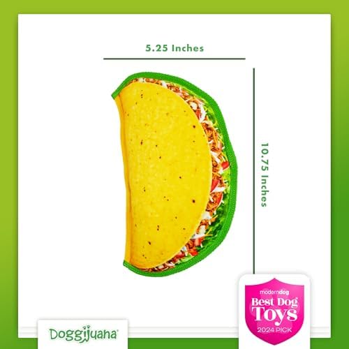 Doggijuana Tuffer Chewer Dog Toy, Taco | Squeaky Refillable Plush Toy - Image 2