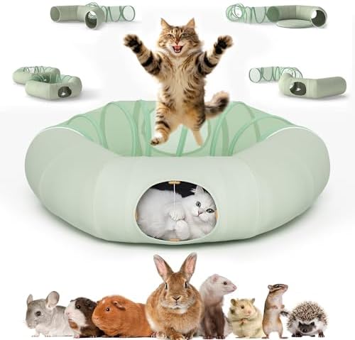 COZIWOW Cat Tunnel Bed for Indoor Cats, 2-in-1 with Splicing by COZIWOW