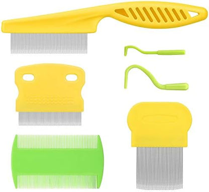 Cat Comb Dog Comb Fine Tooth Pet Grooming Set For Grooming And Removing Dandruff Flakes Remove Float Hair Tear Marks (yellow) by BENSEAO
