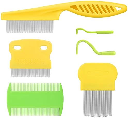 Cat Comb Dog Comb Fine Tooth Pet Grooming Set For Grooming And Removing Dandruff Flakes Remove Float Hair Tear Marks (yellow) by BENSEAO