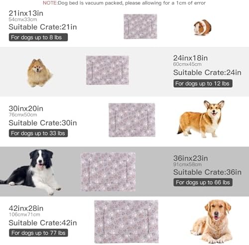 BVAGSS Reversible Dog Crate Pad, Memory Foam Pet Bed Mat, Soft Warm Machine Washable Sleeping Kennel Mattress for Small Medium Dogs XH079 (21''x13''x1.6'',Grey Paw) - Image 5