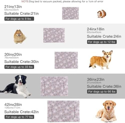 BVAGSS Reversible Dog Crate Pad, Memory Foam Pet Bed Mat, Soft Warm Machine Washable Sleeping Kennel Mattress for Small Medium Dogs XH079 (21''x13''x1.6'',Grey Paw) - Image 5