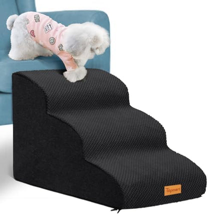 Topmart 3 Tiers Foam Dog Ramps,Non-Slip Pet Step,Extra Wide Deep Dog Stair by Topmart