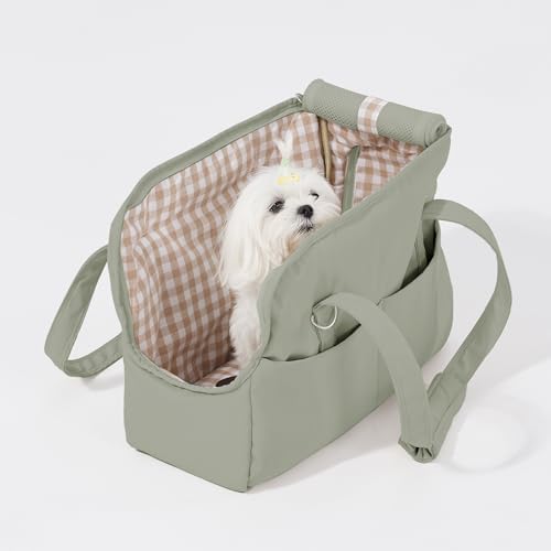 Pet Dog Casual Crossbody Bag, Hands-Free One Shoulder Soft Edged Pet Bag, Fully Open Sunroof Cover with Mesh Window and Large Front Pocket, Pet Carrier Purse for Small Dog Cat（Can Hold 10 Pounds） - Image 5