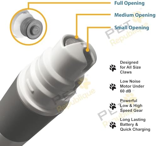 Dog Nail Grinder by Pet Republique - 2 Speed Electric Rechargeable Nail Grinder - Gentle, Quiet, Low, Painless Nail Trimmer - Multi-Setting Grinder for Any Small or Medium Dog, Cat, and Pet Claw - Image 4