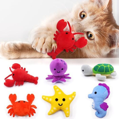 CiyvoLyeen Plush Sea Animal Catnip Toys for Indoor Cats 6 Pack by CiyvoLyeen