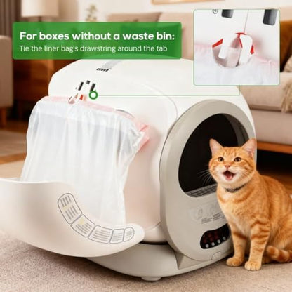 SZEE 120 Pcs Drawstring Automatic Cat Litter Box Bags Compatible with MW-SC01/SC02/SC09/LR01/LB02, Cat Litter Bags for Automatic Litter Box Featuring Side-Access Waste Storage, 18x12.6 Inch - Image 4