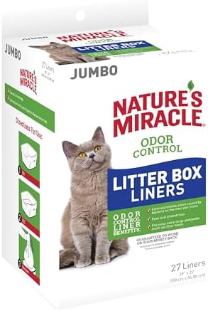 Nature's Miracle Odor Control Cat Litter Box Liners, Jumbo, 27 Count by NaturesMiracle