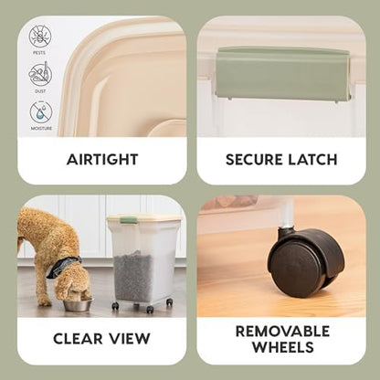 IRIS USA Dog Food Storage Container, Up to 58 lbs, Almond, Made in USA - Image 4
