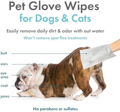 PETKIN PET Glove Wipes Dog and CAT Grooming Wipes, 30 Count - Image 3