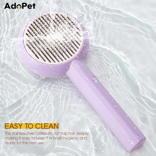 Self-Cleaning Pet Grooming Brush – Smooth Grooming Brush for Dogs and Cats, Easy Hair Removal with the Push of a Button, Gentle Shedding Remover for Small Pets - Image 6