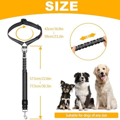 2-Pack Dog Car Seat Belt, 3-in-1 Headrest-Mounted Dog Seatbelt for Car, Adjustable Nylon Pet Safety Leash with Elastic Buffer & Reflective Stitching, Durable Car Harness for Dogs Fits Most Vehicles - Image 2