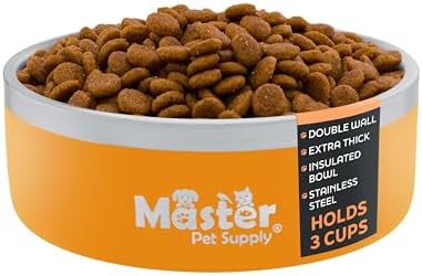 Master Pet Supply Stainless Steel Dog Bowls 25 oz Heavy Duty Mango Tango by MasterPetSupply