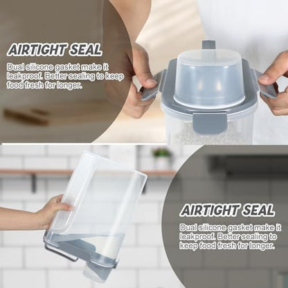 Airtight 10 Lbs Rice Storage Container Pet Dog Cat Food Holder 5 Lbs - Grey - Image 5