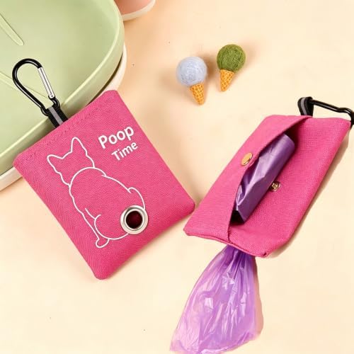 Rose Pink Doggy Poop Bag Holder Poop Bag Carrier (Rose pink) - Image 3
