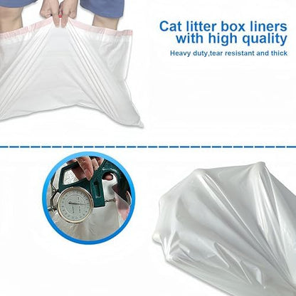 Litter Box Liners, Disposable Cat Litter Liners, Heavy Duty Plastic Litter Box Liners, Jumbo Size: 36 * 19 inch, Close & Scratch Resistant (10 Count, Scent Free) - Image 6