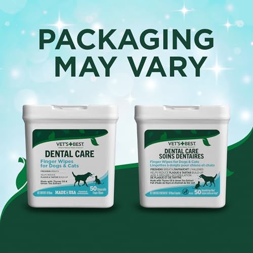 Vet's Best Finger Dental Wipes for Dogs & Cats–Oral Care Wipes for Teeth Cleaning, Fresh Breath, and Tartar Control – Gentle Finger Pads for Pet Dental Hygiene and Plaque Removal,50 Count(Pack of 2) - Image 4