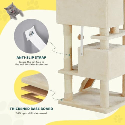 54 Inch Cat Tree Tower with Sisal Scratching Post - Image 6