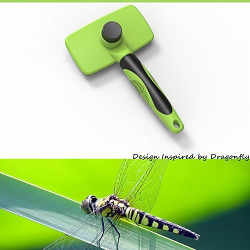 Self Cleaning Slicker Brush for Dogs& Cats, Skin Friendly Grooming Brush for Shedding Long&Short Haired Dogs& Cats, Deshedding Pet Supplies Accessories, Green - Image 5