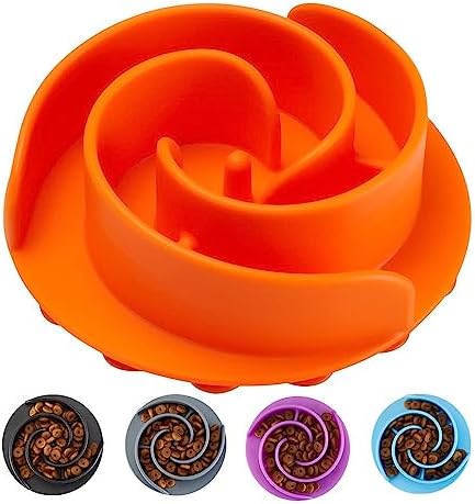 Slow Feeder Dog Bowls Insert, Animire Soft Silicone Slow Eating Dog Food Bowl for Small, Medium and Large Dogs, Compatible with Regular and Elevated Bowls by Animire