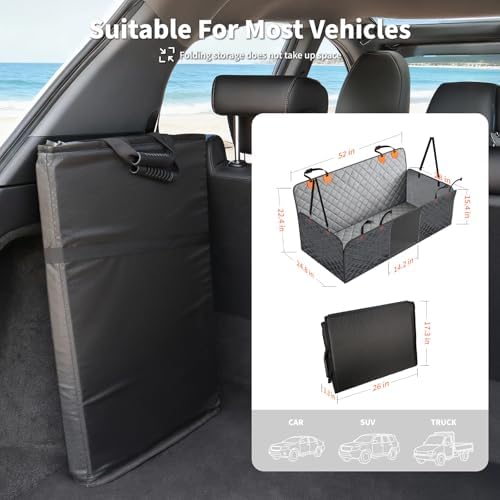 Dog Car Seat Cover 400LBS Hard Bottom Back Seat Extender for Dogs - Image 2