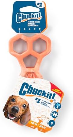 Chuckit! Holee Roller Dog Treat Puzzle Bone, Small, Orange – Interactive Treat & Chew Puzzle Toy for Dogs Up to 20 lb – Durable Rubber Bone‑Shaped Fetch Toy for Mental Stimulation – Pack of 1 - Image 2