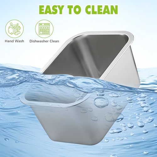 Fhiny 2 PCS Stainless Steel Dog Bowl, 2 Gallon Capacity Durable Metal Water Dish for Large Dogs, Indoor/Outdoor, Dishwasher Safe - Image 6