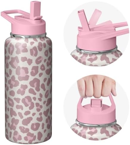33 oz Pink Leopard Water Bottle by Unknown