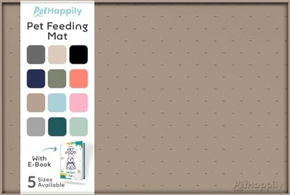 Dog Food Mat - 24x15 Raised Edges Dogs Mat for Food and Water Prevent Spill, Waterproof Cat Food Mats Protect Floors, Easy Clean Dog Bowl Mats for Food and Water, Silicone Pet Feeding Placemats by PETHAPPILY