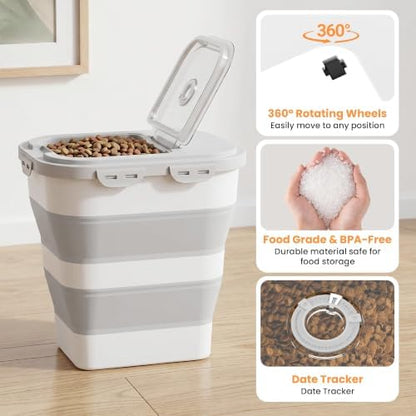 40 Lbs Dog Food Storage Container, Collapsible Cat Food Container - Image 4