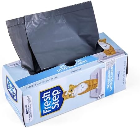 Fresh Step Drawstring Cat Litter Liners, Unscented, 3 ft x 19 in, 7Ct, 3-Pk - Image 6